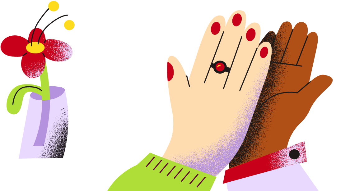 Dua tapak tangan memberi high-five